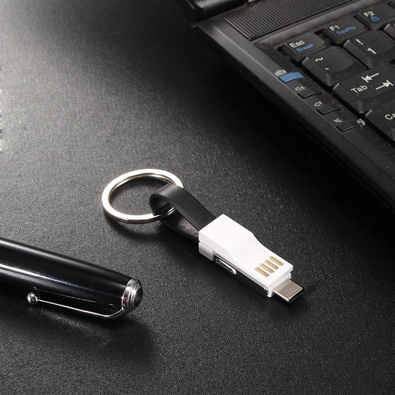 Thbelieve 3 USB ЕС Зарядное устройство с кабелями 5 В 1A Портативный заряд 3 в 1 небольшой брелок кабели для передачи данных iphone 7 6 плюс Тип C Micro
