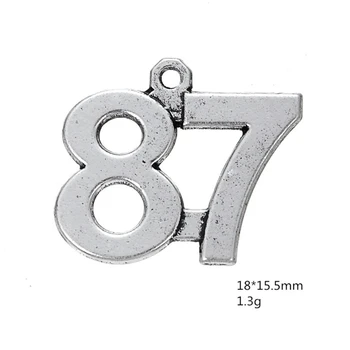 

Antique Silver Number 87 Pendant Arabic Numerals Figures Charms For Handmade Women Jewelry Necklace Making DIY Accessories 50PCS