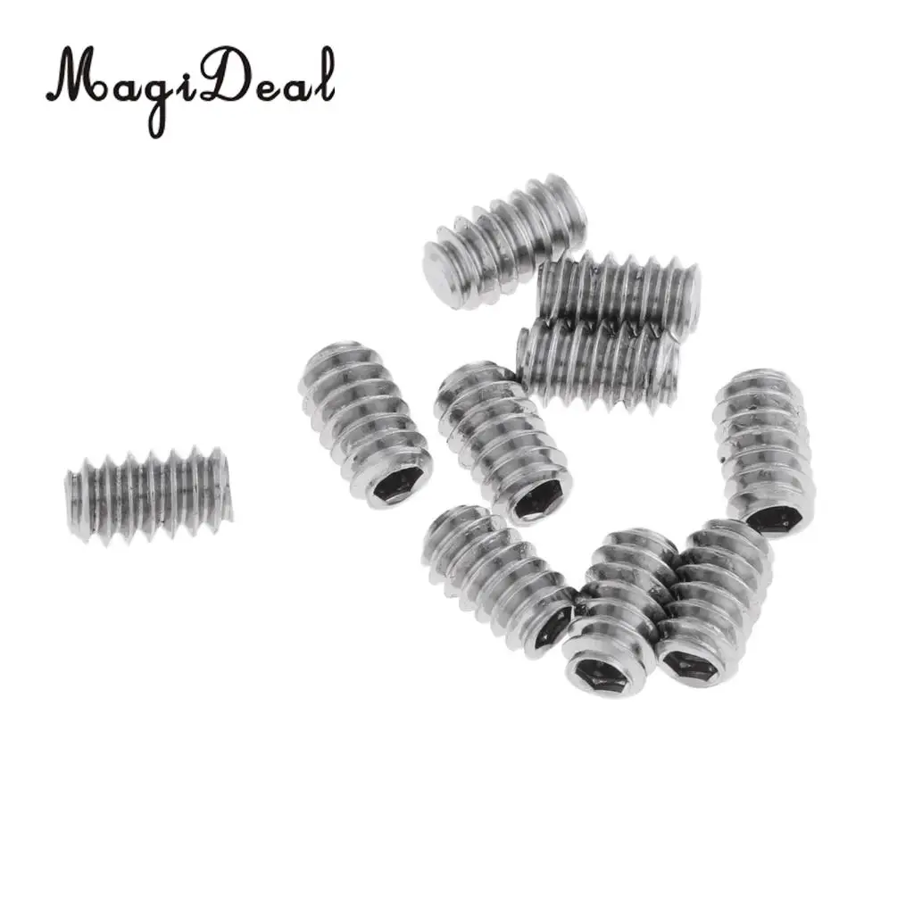 MagiDeal 10Pcs High Quality Stainless Steel Grub Screws for Surfboard Wakeboard Longboard Surfing Water Sports Accessory Silver