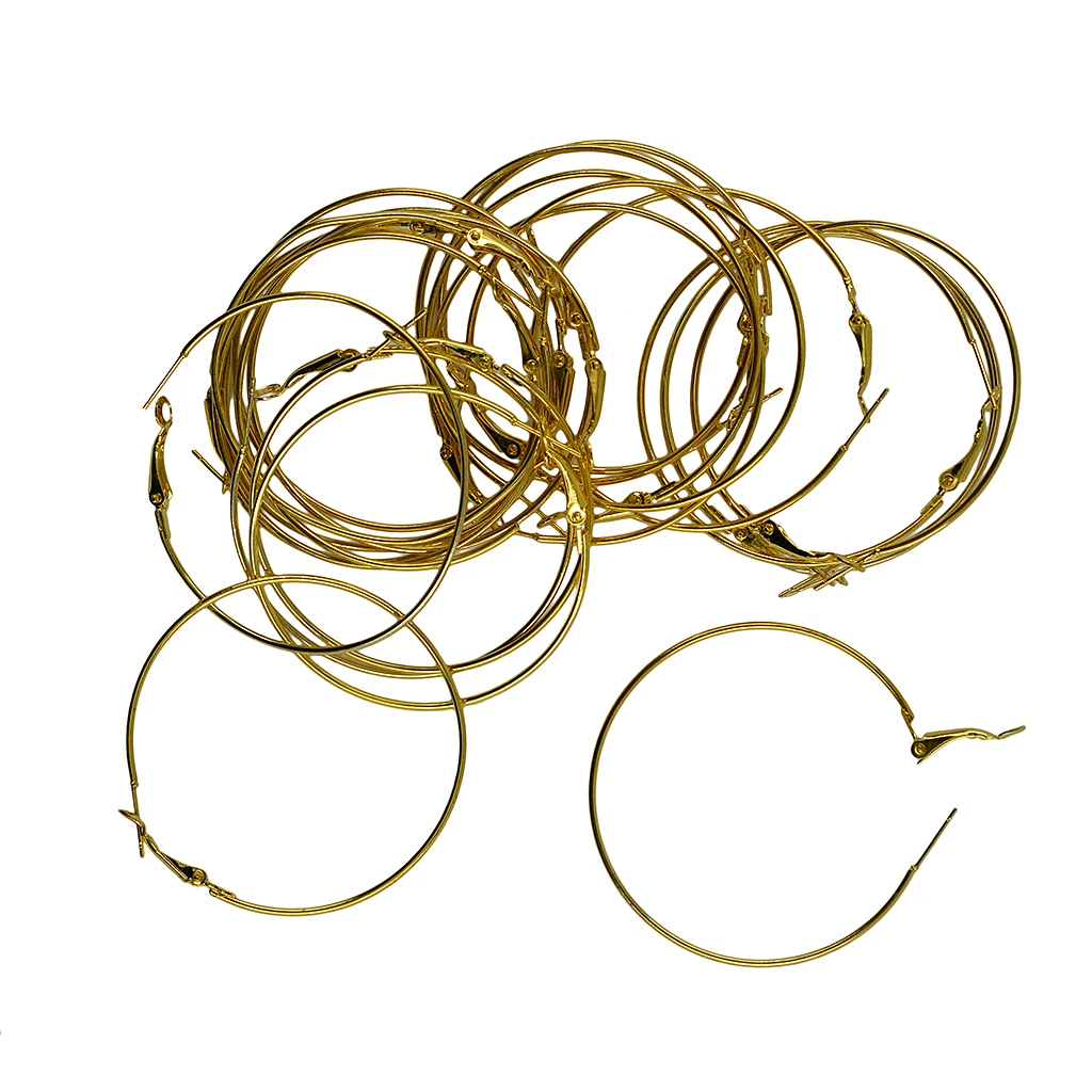 40pcs 50mm Wine Glass Charm Rings Leverback Earring Beading Hoop Party Favor