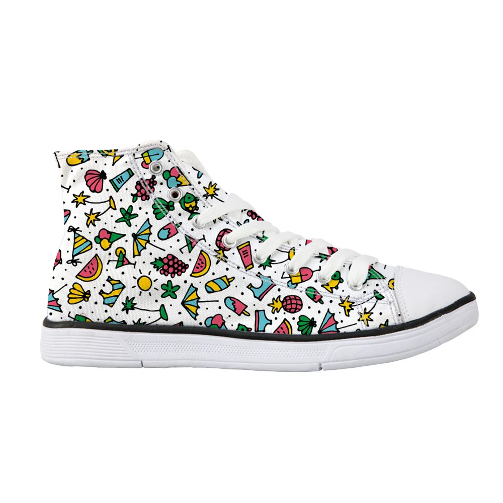 

FORUDESIGNS Women's Vulcanize Shoes Summer Hand Draw Casual Brand High Top Women's Canvas Shoes Sneakers Woman Flats Zapatos