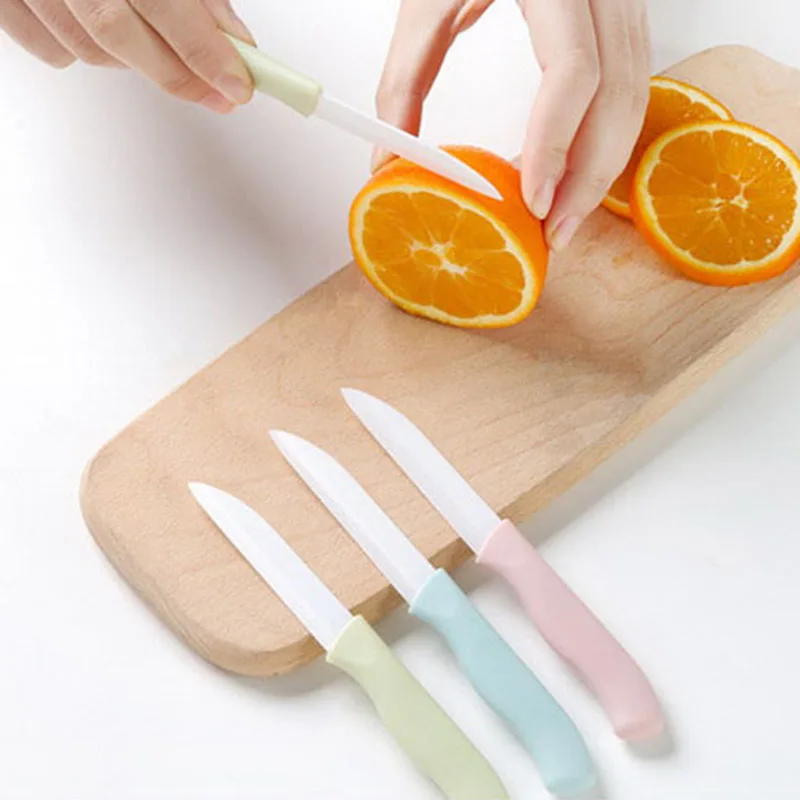 

Hoomall 1pc Mini Ceramic Knife 3 Inch Handle Ceramic Paring Knives Kitchen Accessories Portable Household Fruit Paring Knife