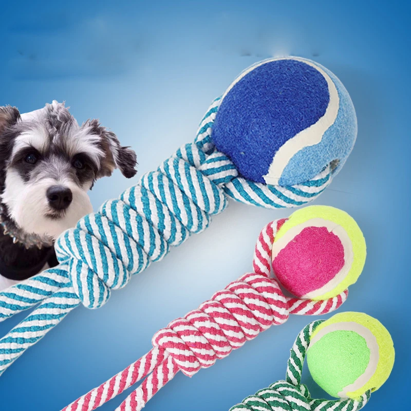 長いペット犬のおもちゃペットpuppytストリップ綿織りロープハンドキャリーテニス犬おもちゃcw121 Dog Toys Aliexpress