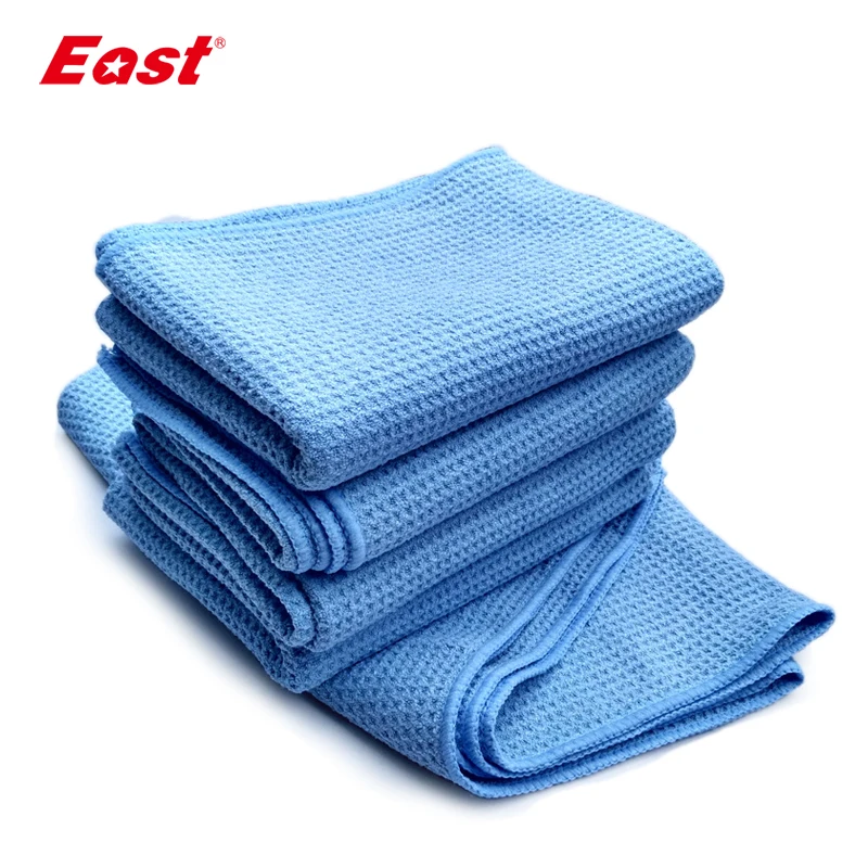 East 2 Pcs 60CM X 80CM Microfiber Waffle Weave Car Cleaning Sashes
