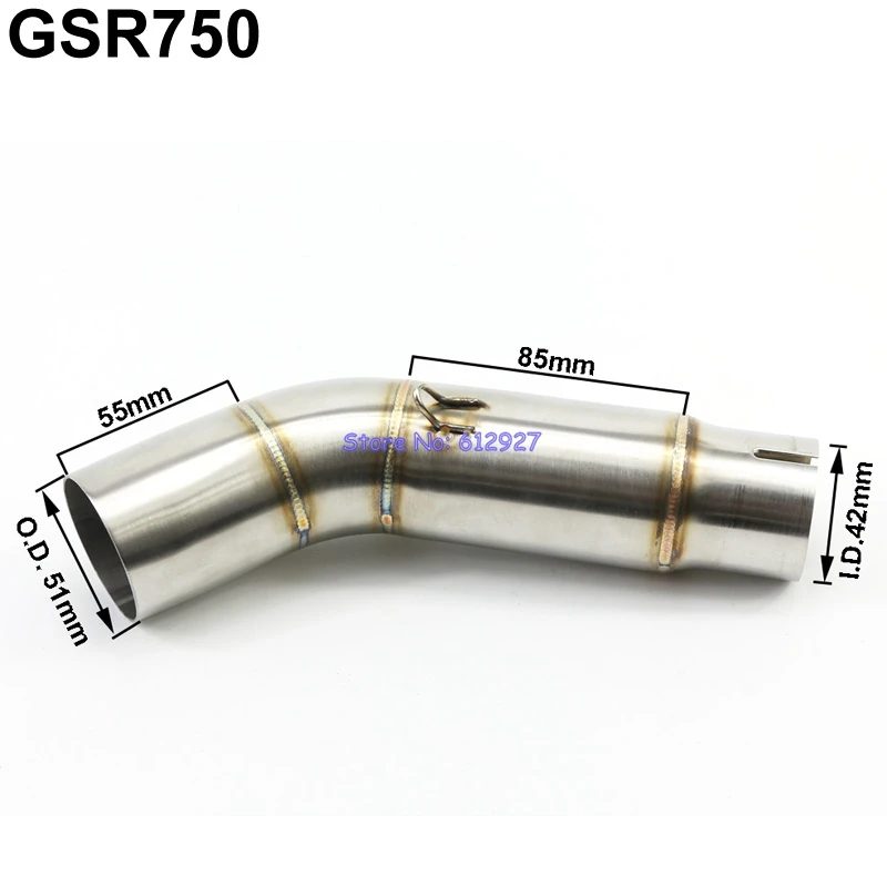 Motorcycle GSR750 Mid Link Pipe Exhaust Middle Pipe Connectorin Exhaust & Exhaust Systems from