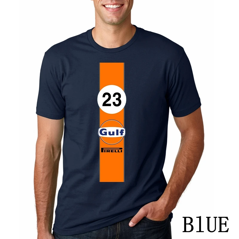 

Men Funy tshirt Gulf Oil Racing colours Short Sleeve O-Neck Tops Tee women t shirt
