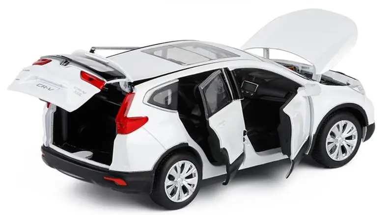  High simulation 1:32 scale pull back Honda CRV alloy car6 open door music flash car model toysmetal