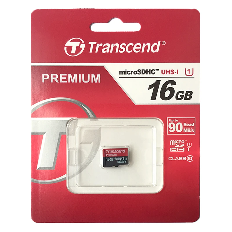 Transcend Премиум слот для карт памяти Micro sd 16 ГБ, класс скорости 10 microSDHC UHS-1 90 МБ/с. флеш-карты памяти TF интеллектуальный контроллер с DVD картой памяти Micro SD