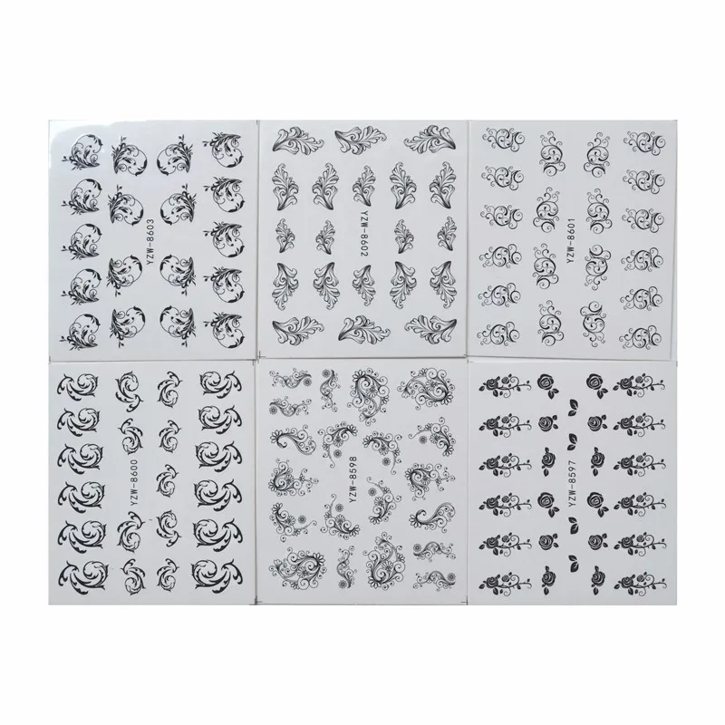 YZWLE 68 листов DIY Переводные картинки 68 стилей для ногтей переводные наклейки для ногтей