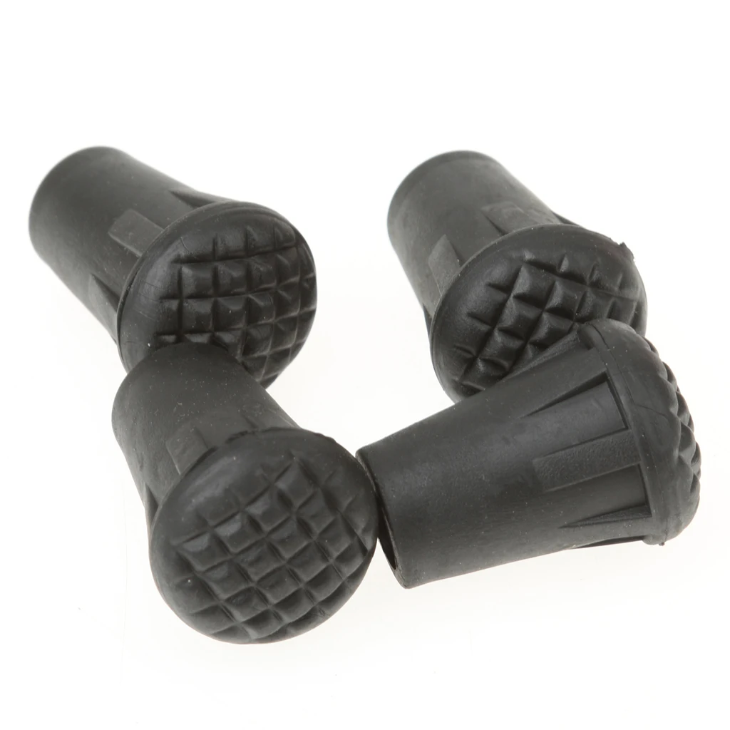 

4 x Black Rubber Outdoor Hiking Trekking Poles Replacement Tips Covers Caps Walking Stick Climbing Accessory 3cm