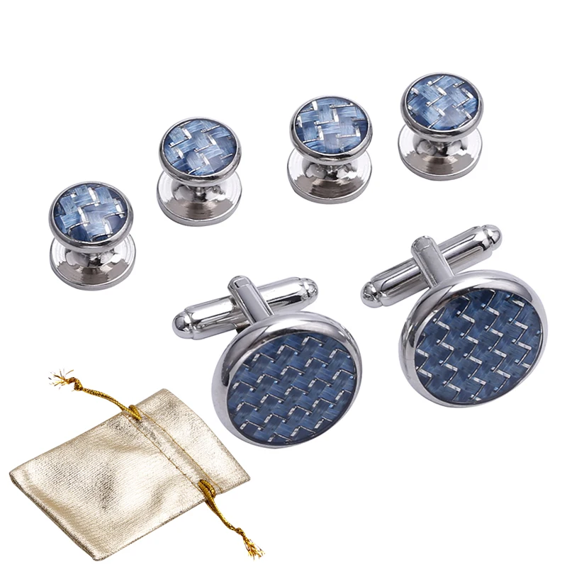 1 pairs men's shirts cufflinks+4pcs Luxurious Tuxedo Shirt Studs Set+A