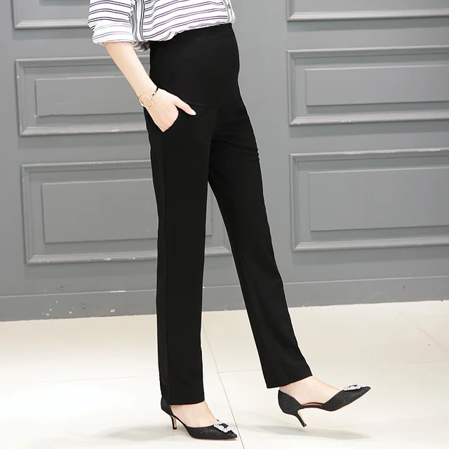 Office Ladies Formal Work Maternity Belly Pants Autumn Spring Fashion ...