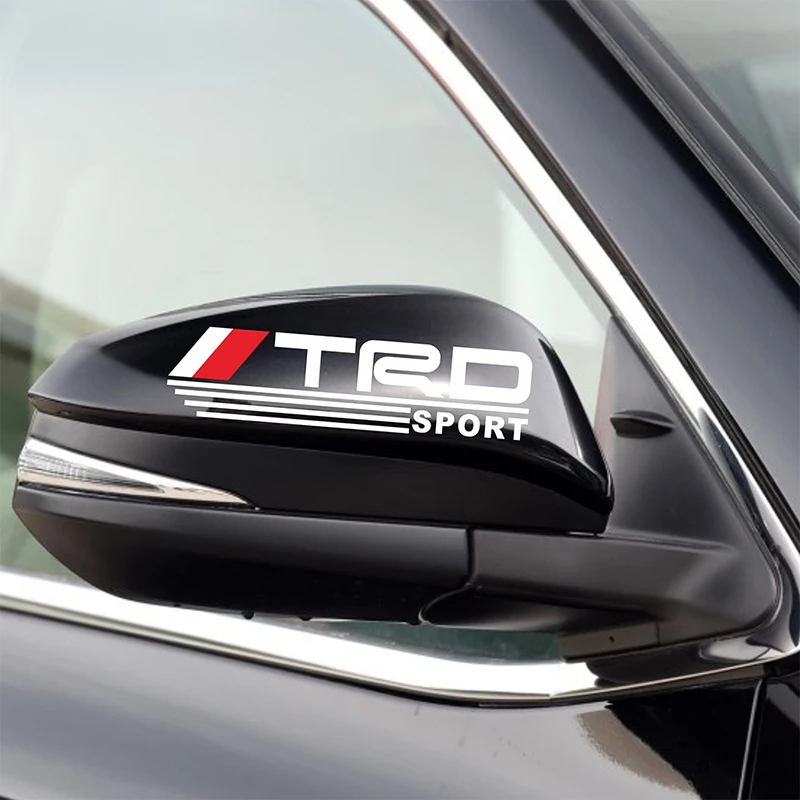 2 шт. стайлинга автомобилей Логотип TRD Зеркало заднего вида светоотражающие