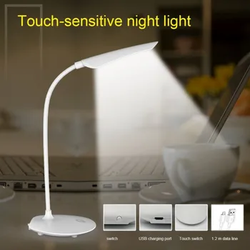 

USB Rechargeable LED Desks Table Lamp Bedroom Foldable Eye Protection Lamps Adjustable intensity Reading Light Book light