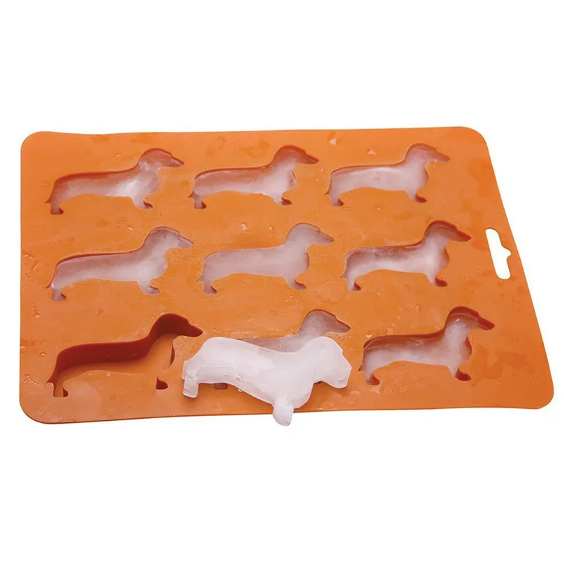 2019 new Dachshund Ice Cube Tray Silicone Dog Shape Mold Candy Making Gelatin Setting Set of Two Ice Cream Tools #4M02 (3)