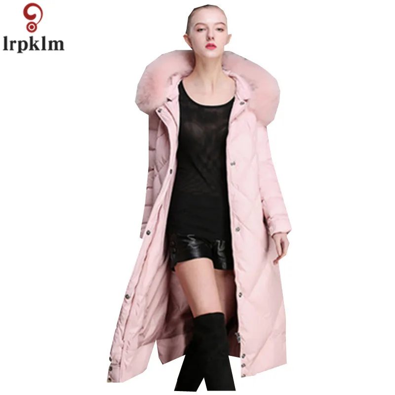 Women Winter Duck Down Jackets Hooded Big Fox Fur Collar Long Coats Dded Down Overknee Jacket Women Winter 2018 AS054 (25)