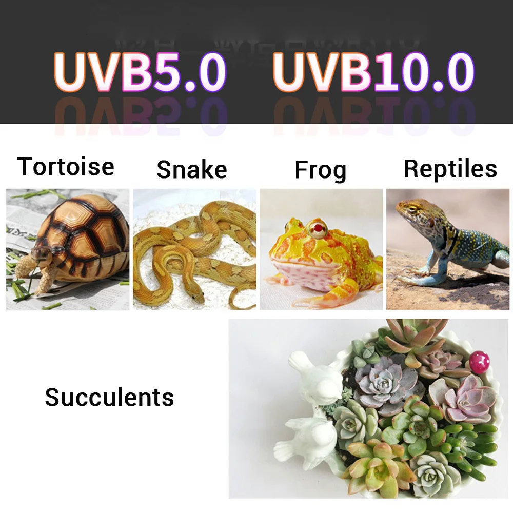 Рептилия UVB 5,0 10,0 лампа для черепах ящерица, змея Lguanas тепло кальция лампа энергосберегающий светильник рептилия суккулент E27