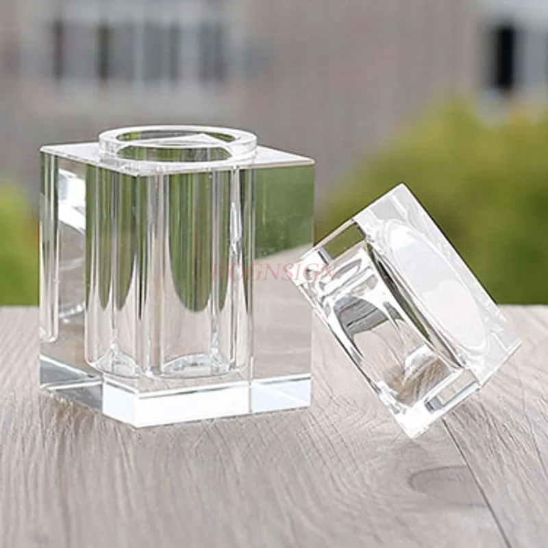 Хрустальная стеклянная коробка для зубочисток прозрачная цветная трубка для зубочисток резервуар с крышкой ватный тампон баррель