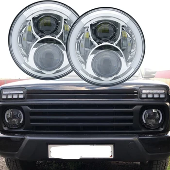 

7" Inch Round Led Headlights DRL & Hi/Lo Beam & Amber Turn Light for Jeep Wrangler JK TJ LJ CJ Rubicon Sahara Unlimited Hummer