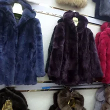 Linhaoshengyue пальто из меха с длинными рукавами и поясом кролика