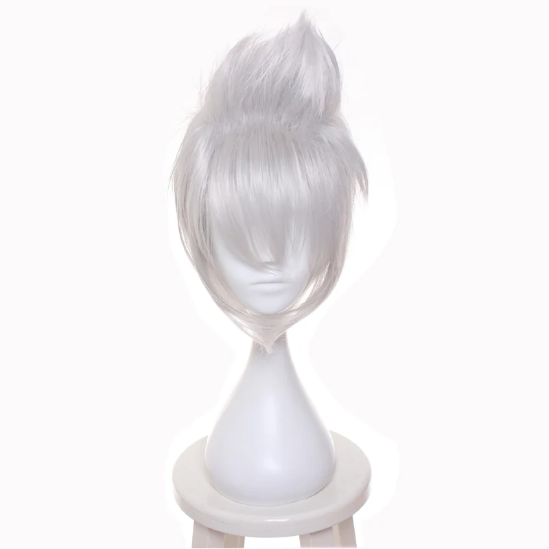 

ccutoo 30cm Silver White Short Synthetic Wig LOL The Crimson Reaper Vladimir Costume Cosplay Wigs Heat Resistance Fiber