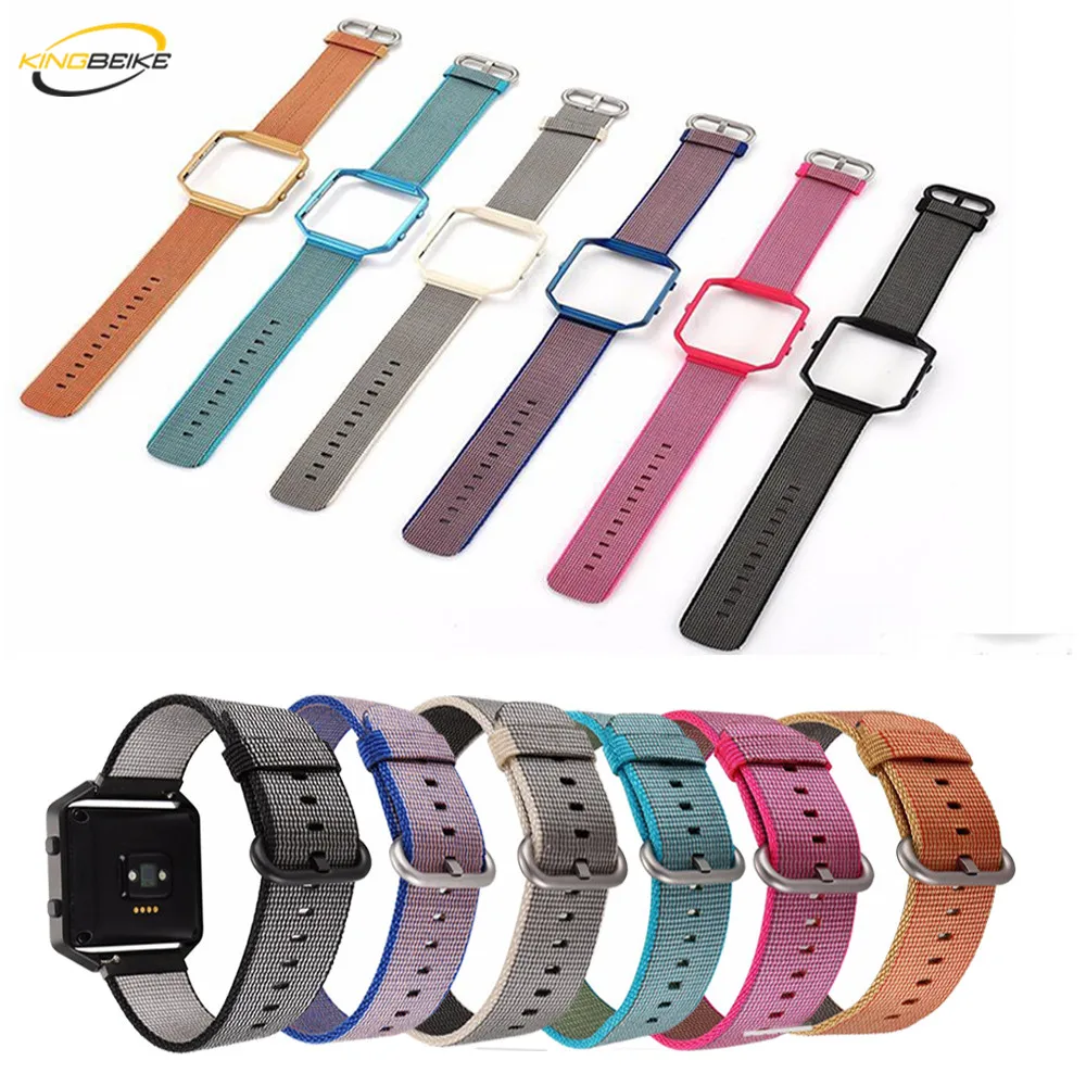 

KINGBEIKE 6 Colors Sport Fashion Nylon Watchband+Frame For Fitbit Blaze Wristwatch Bracelet Strap Replacement Smart Watch Band