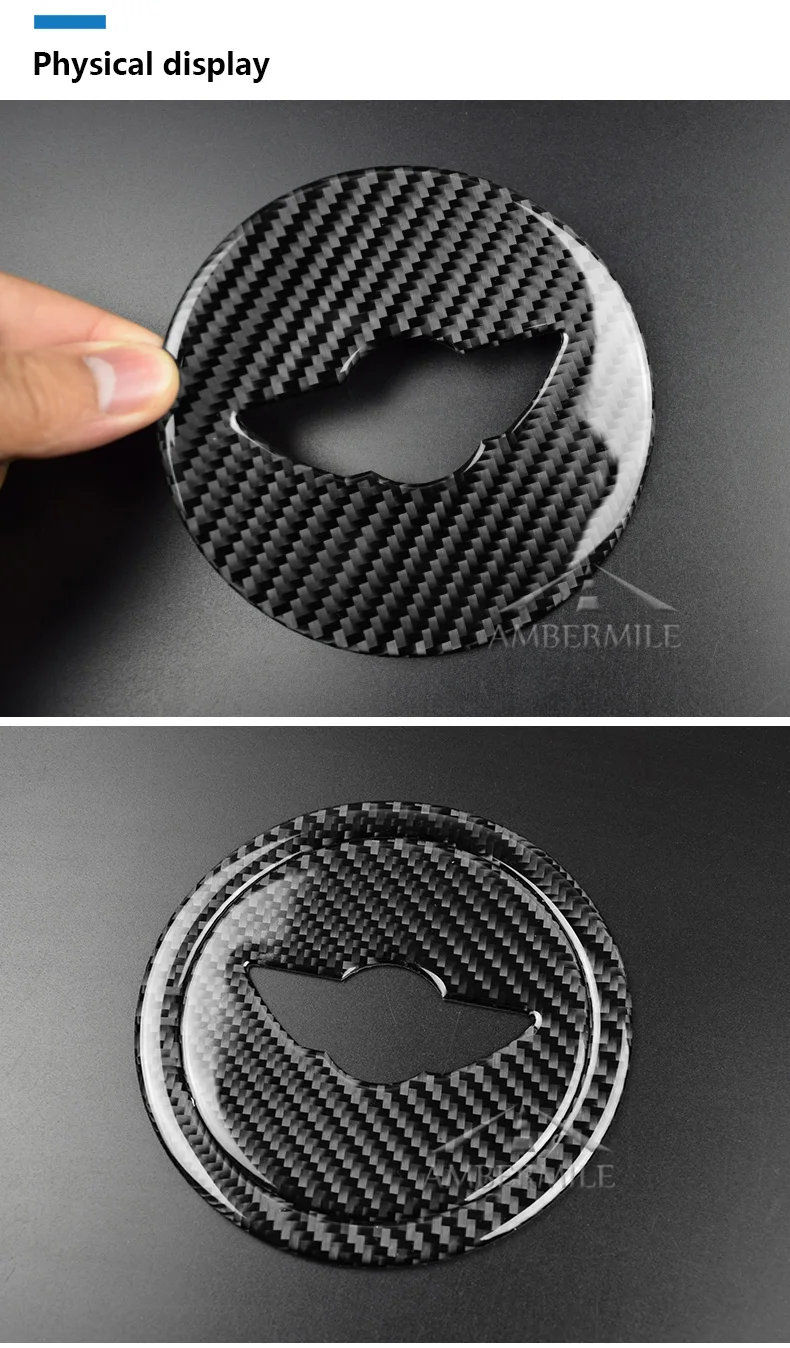 Carbon Fiber Steering Wheel Stickers Cover Trim for Mini Cooper Clubman R55 R56 Countryman R60 Paceman R61 Accessories (4)