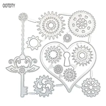 

Carbon Steel Cartoon Gear Heart Cutting Die Embossing Stencil Template Mold DIY Paper Art Handcraft Scrapbook Bookmark Card