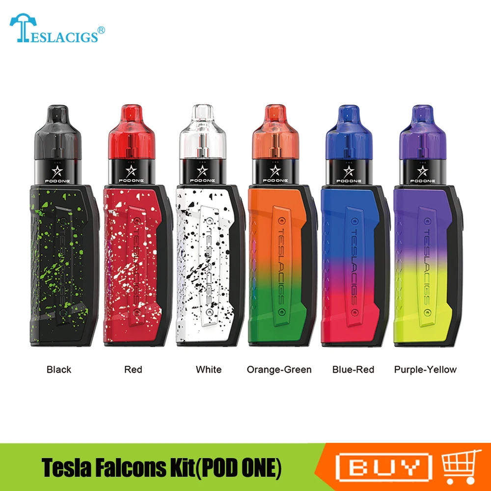 

Original Teslacigs Tesla Falcons Pod One Kit 2000mAh Battery with 1.2ohm Pod one Cartridge Electronic Cigarette Kit Vaporizer