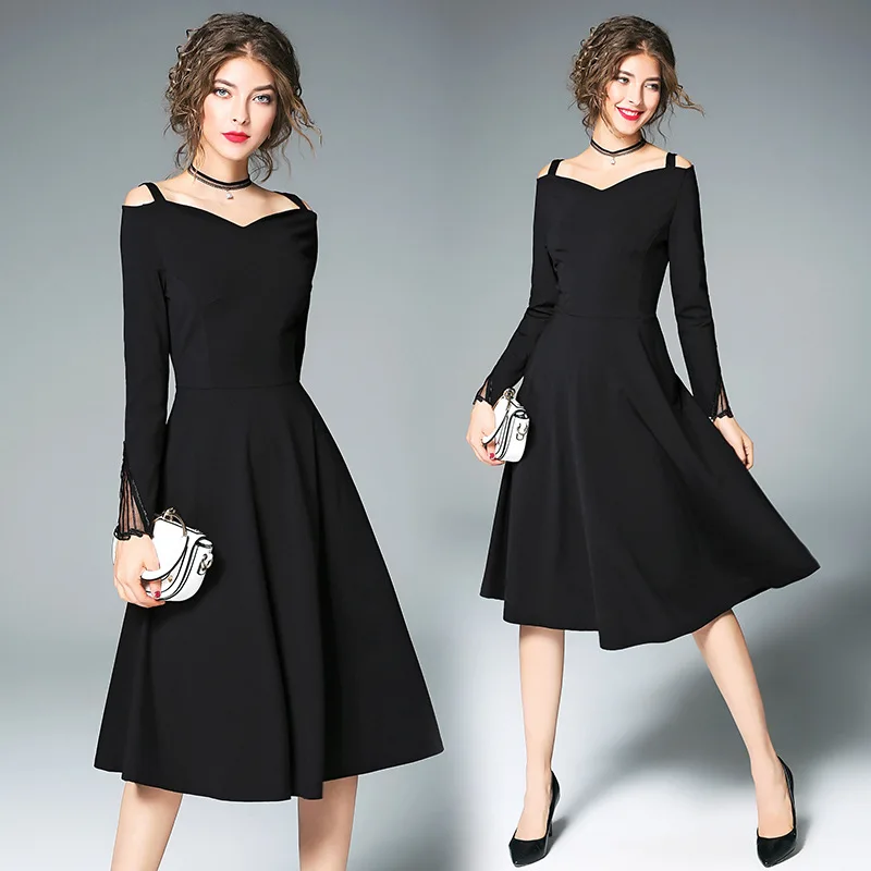 Nero Polka Dot Swing Vestito Get Abce4 897a8