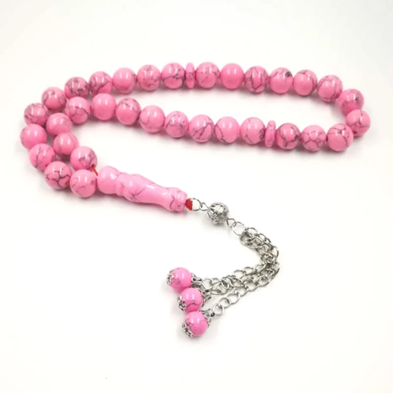 Дамские бусины для молитвы Tasbih Joma розовые бирюзы дама саб 33 камень миба|Плетеные