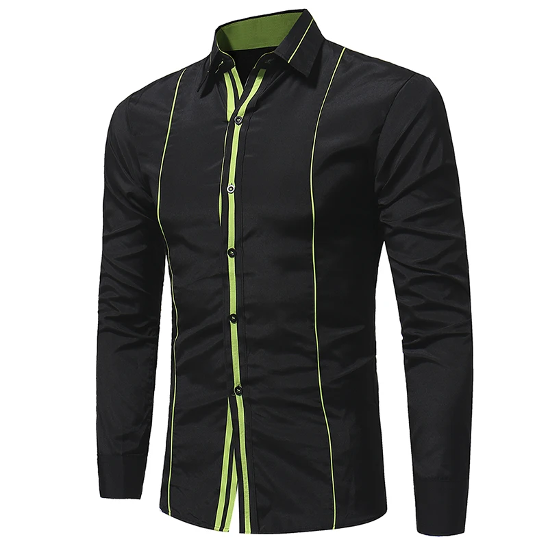 HaiFux бренд модная мужская рубашка Топы с длинными рукавами Классическая индивидуальная Отделка Мужские рубашки тонкие мужские рубашки XXXL