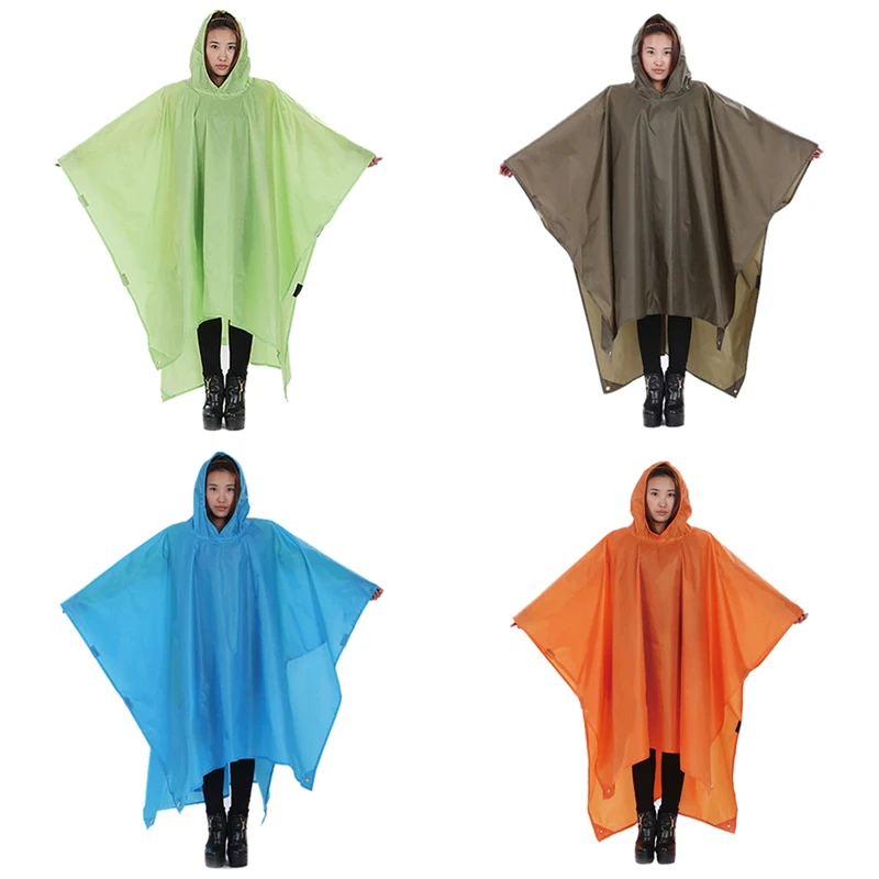 

3-in-1 Outdoor Multi Functional Hooded Raincoat Floor Mat Rain Cover Damp-proof Rainwear Multi-tool Outdoor Picnic Accessories
