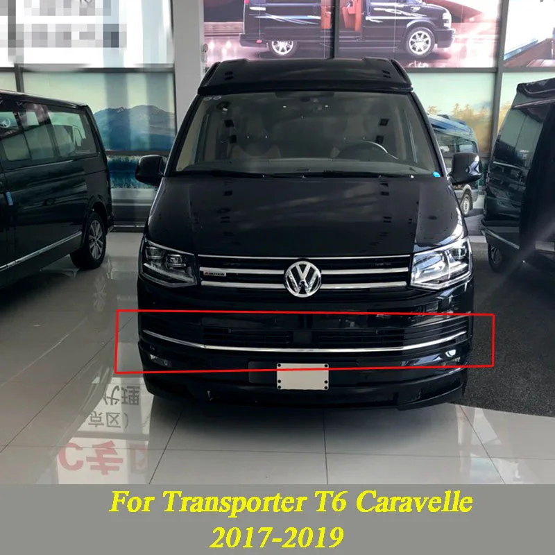 

Car Front bumper Mesh Vent Hole Dirt Grille Grills & Fog Lamp Cover Trims For Volkswagen Transporter T6 Caravelle 2017 2018 2019
