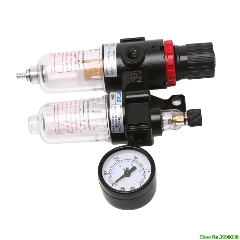 

G1/4'' In line Air Compressor Filter Regulator Gauge Trap Oil Water 1.0MPa
