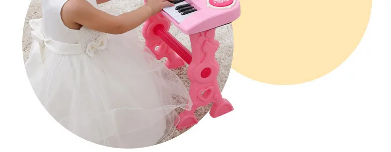Brinquedos para Crianças 2 em 1 Eletrônica Teclado Jogador Tambores Brinquedo Piano Indoor Crianças Instrumento Musical Aprendizagem Educação 37-chave 5 Instrumento musical de brinquedo