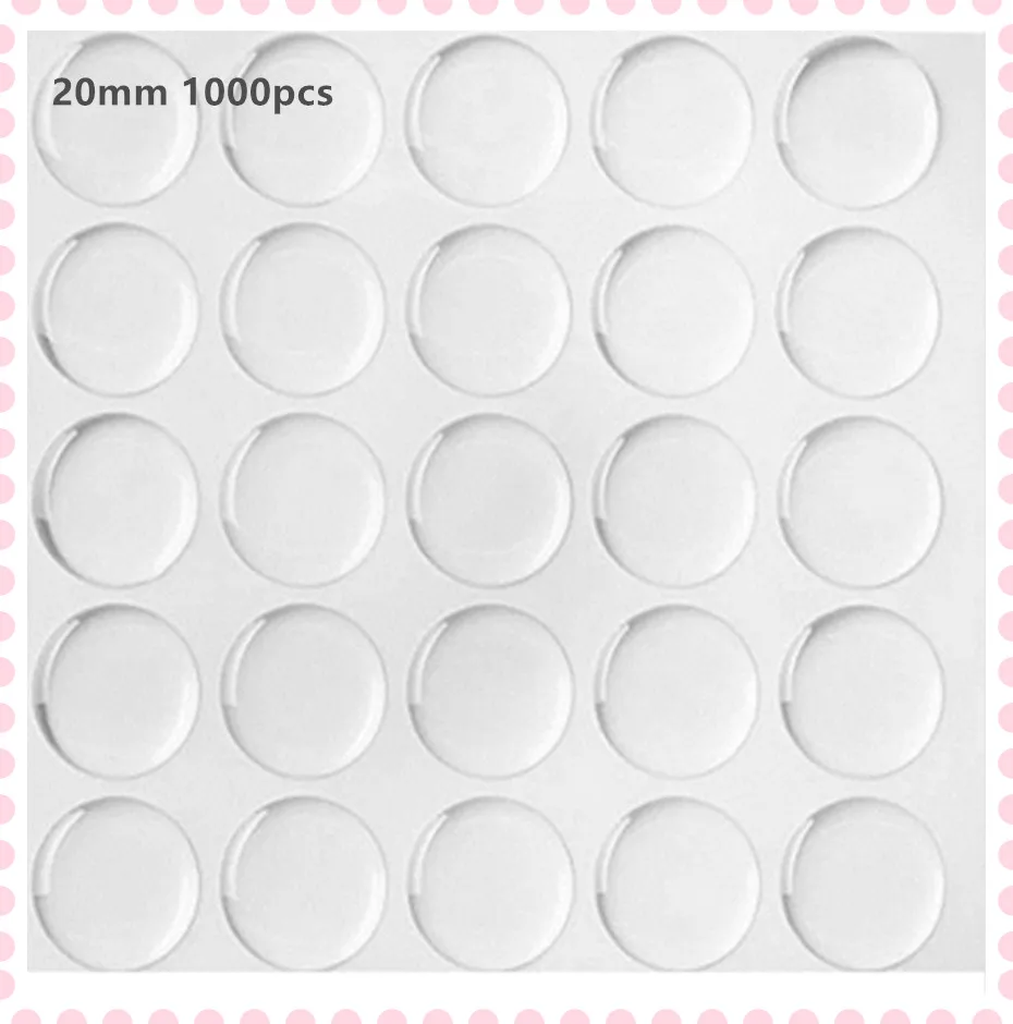 1000pcs 20mm clear epoxy stickers dome Circle for DIY jewelry 3d effect