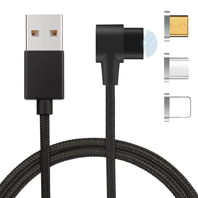 Магнитный кабель 3 в 1 L-образной формы для iPhone 6 6s 7 8 Plus X Xiaomi Redmi 4X Samsung S8 S9 передачи