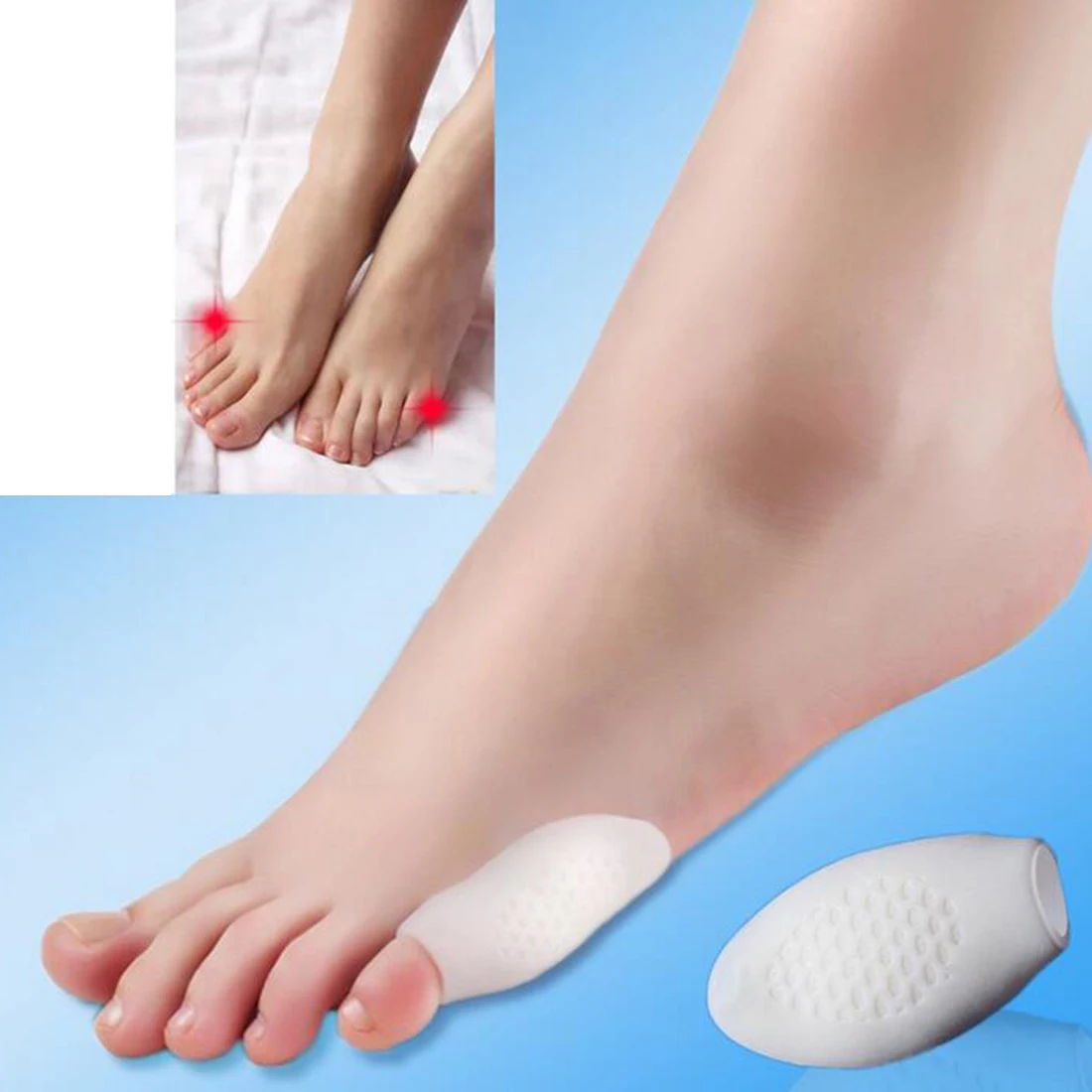 

Hot 1 Pair Little Toe Separator Bunionette Corrector Last Toe Sillicone Gel Separator Orthotics Valgus Eases Callus for Women