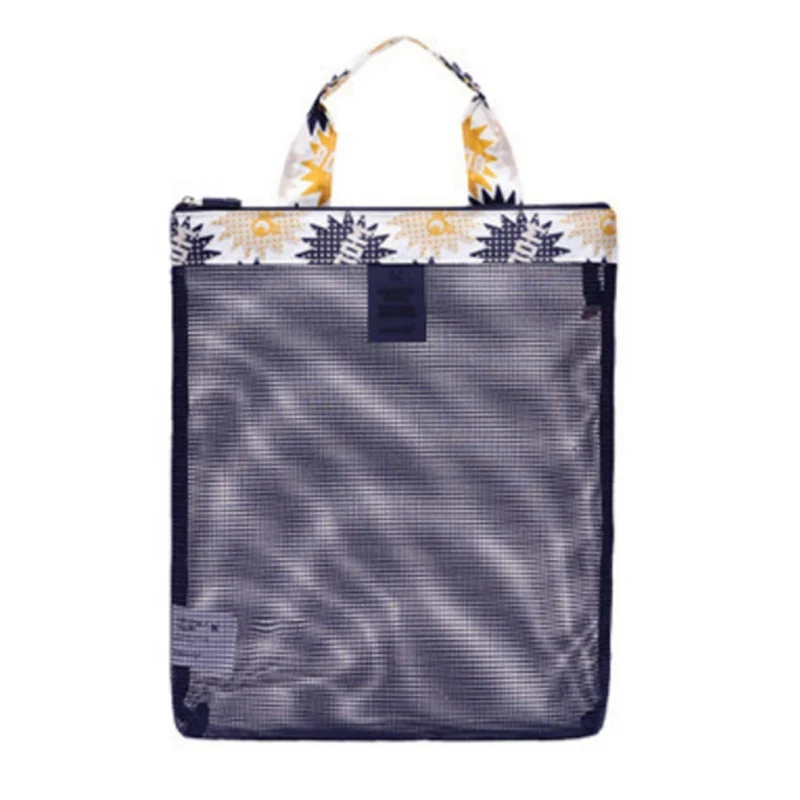 Ladies Transparent Mesh Swimming Handbag Cosmetic Pouch Summer Beach Bag Portable Carrying Ball Toys Clothes Case
