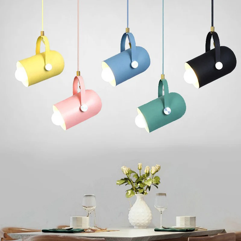 

Nordic LED Ceiling Lighting droplight Angle Adjustable E27 Base Suspended LED Ceiling Lights for Home decor Lamps AC 85-240V