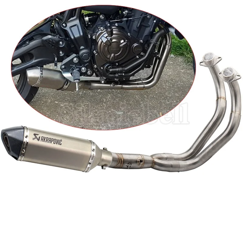 Tubo de Escape MT07 Akrapovic Escape motocicleta Escape Moto Slip on Full System para Yamaha MT-07 FZ07 FZ-07 Tracer XSR700