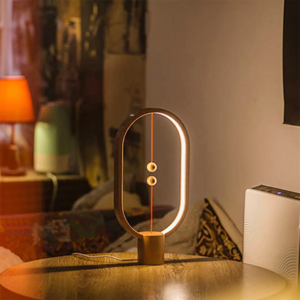 

Hot 2018 Creative Balance Lamp LED Night Light Table lamps with USB Powered Home Decor night lamps For bedroom office gift kids
