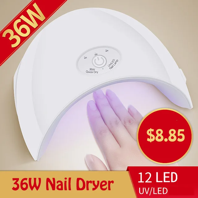 36W UV LED Nail Lamp Nail Dryer Gel Nail Polish Vanish Cure Light Nail