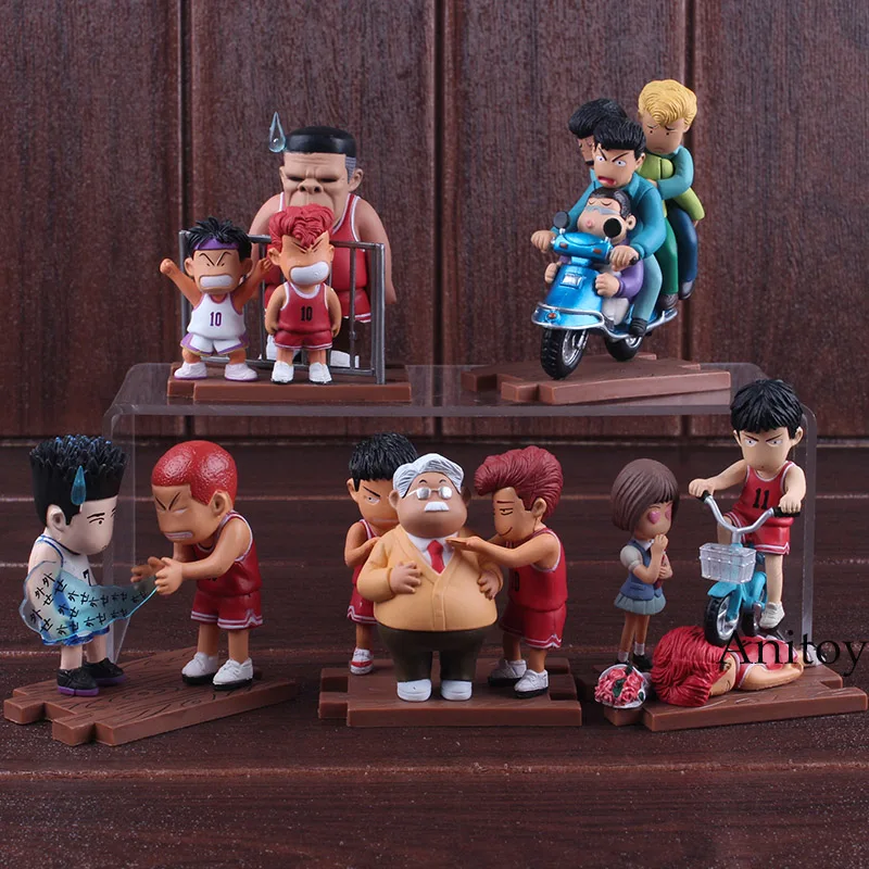 

Anime Action Figures Slam Dunk Hanamichi Sakuragi Rukawa Kaede PVC Slam Dunk Collectible Model Toy Set