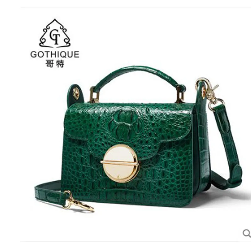 

gete 2019 New Thai crocodile leather lady bag crossbody bag leather hand bill of lading shoulder bag fashion casual small square