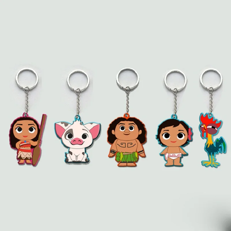 Movie Series Princess Moana Principessa Baby Maui Cute Cartoon Keychain Keyring Toy Figures For Kids Gift