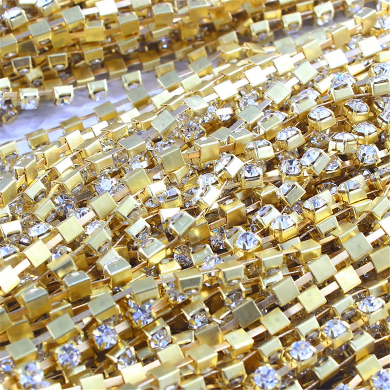 Принадлежности для рукоделия золотые стразы одежды страз золотая цепочка с