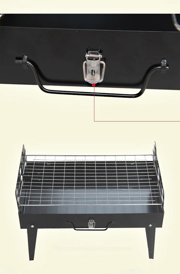Portable Folding Charcoal BBQ Grill for 3 - 4 Person Outdoor Camping Barbecue Roasting Picnic Family Party Grill Free Shipping (14)
