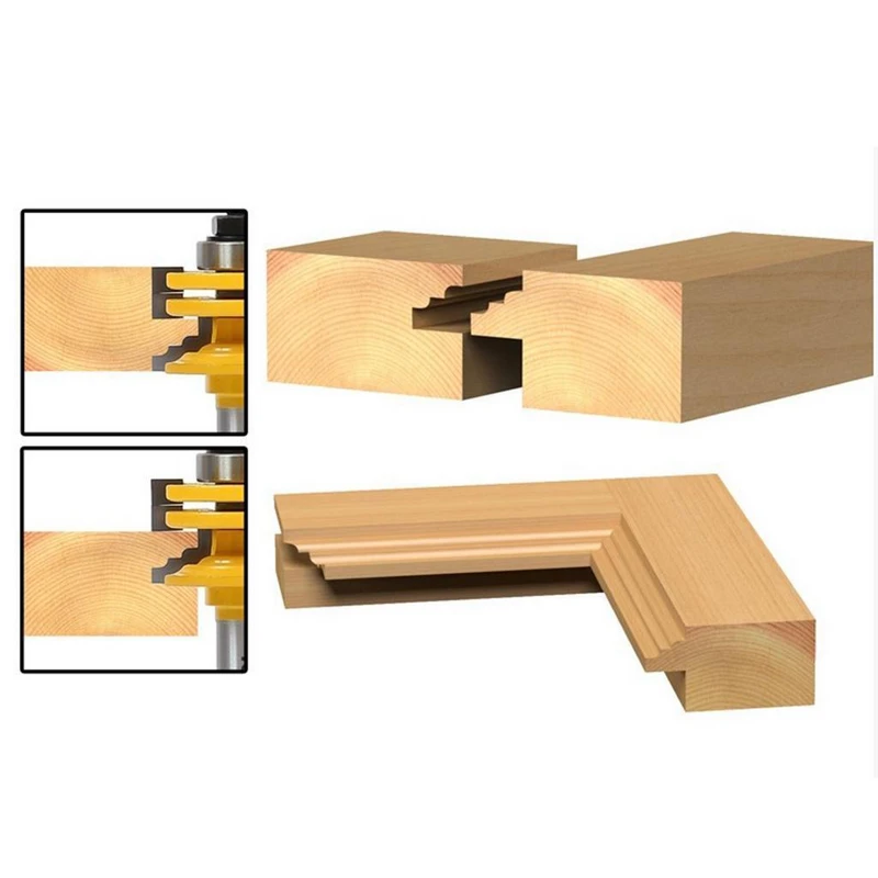 1 шт./2 шт. 8 мм/12,7 мм 1/2 дюйма хвостовик направляющие для стеклянной двери и Stile Реверсивные фрезы для резки древесины инструмент для маршрутизатора